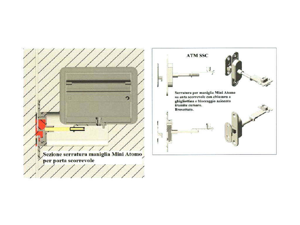 Serratura infilare Gancio Atomo per Porta Scorrevole Frontale Tondo mm.18x85 Varie Finiture | Saletta - immagine 5